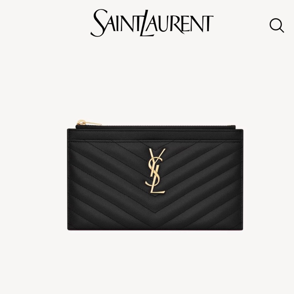 YSL CASSANDRE MATELASSÉ POUCH IN GRAIN DE POUDRE LEATHER